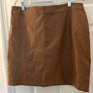 Zeagoo Vegan Leather Mini Skirt